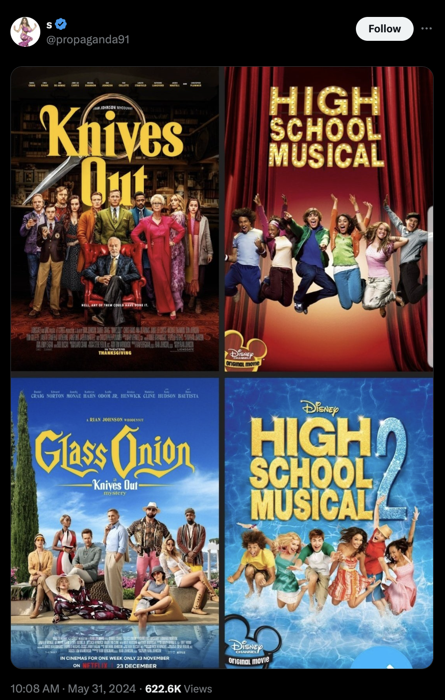 onion movie - So Knives Out High School Musical Glass Onion Kaivis Bat Higha School Musical Views